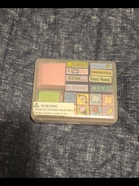 Cute Phrase and Icon Stamp Set